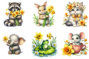 Daffodils Flowers Clipart, an Illustration by DreamArtGraphic (Thumbnail 2 of 5)