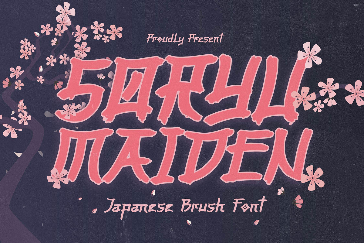 Soryu Maiden | Japanese Brush Font, a Handwritten Font by Denustudios (Photo 1 of 14)