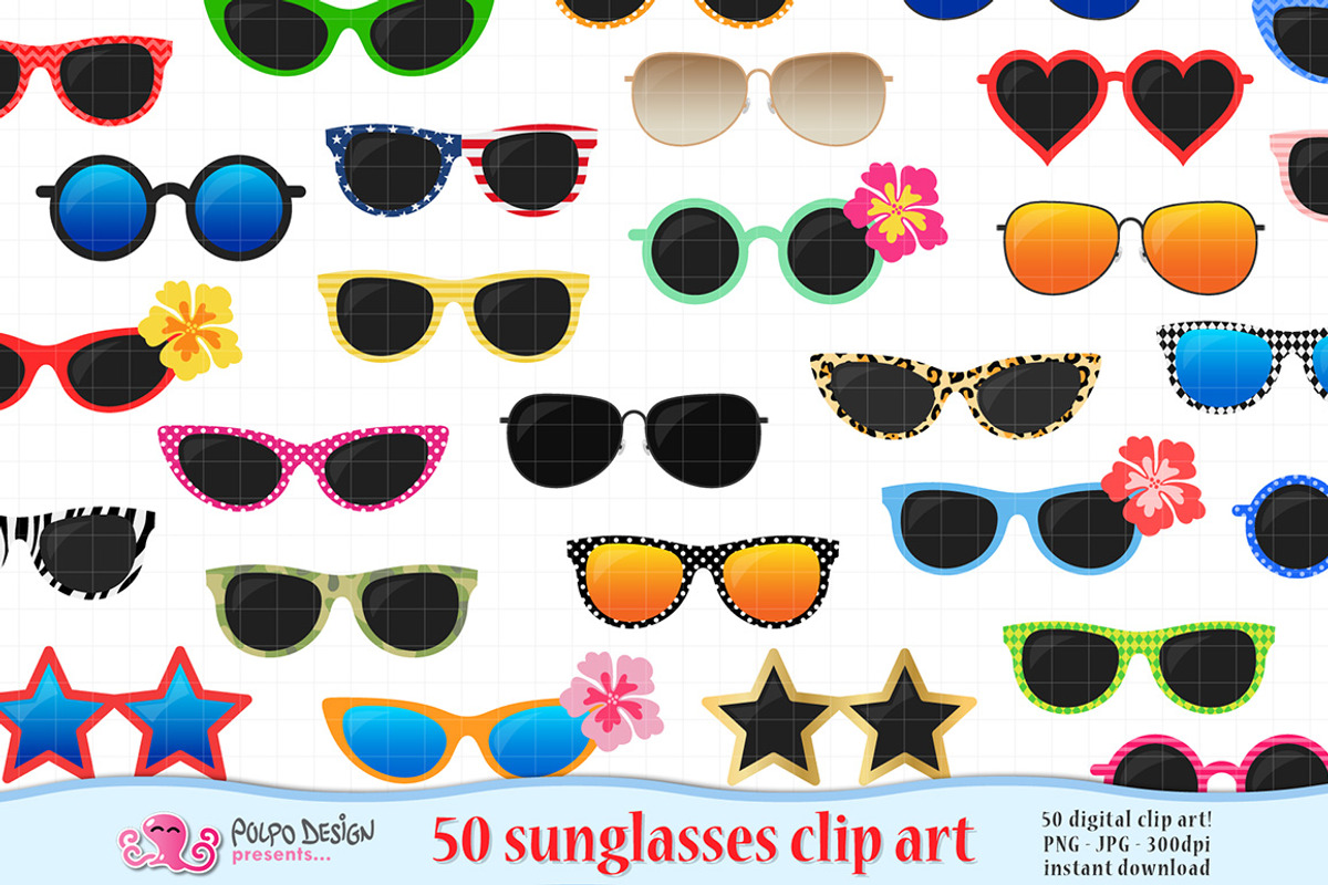 50 Sunglasses clipart, an Object Graphic by PolpoDesign (Photo 1 of 3)