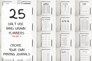 25 Daily Hand Drawn Planners