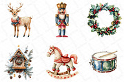 Watercolor Vintage Old Christmas Cli, an Illustration by DreamPrint404 (Thumbnail 5 of 6)