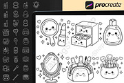 150 Procreate Kawaii Makeup Stamps, a Brush Add-On by DrawingStoryShop (Thumbnail 2 of 6)