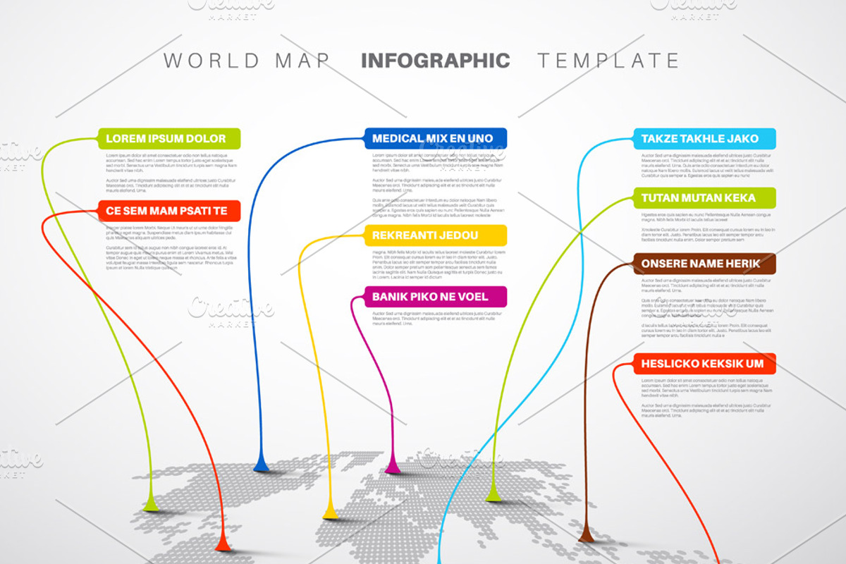 World Map Infographics Template, an Illustration by Orson (Photo 2 of 2)
