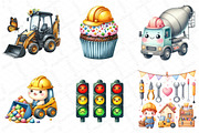 Cute Construction Watercolor Clipart, an Illustration by DreamPrint404 (Thumbnail 2 of 6)