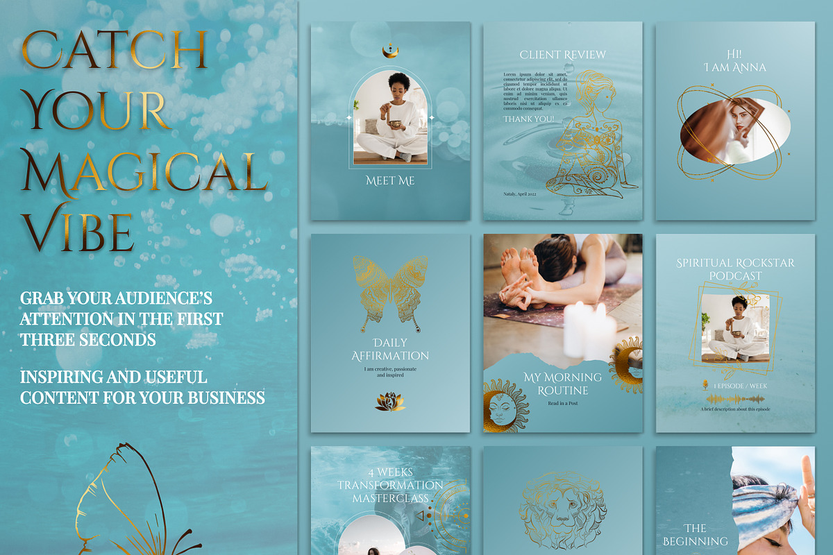 Spiritual Instagram Posts | Reiki, a Social Media Template by Under My Cozy Roof (Photo 2 of 11)
