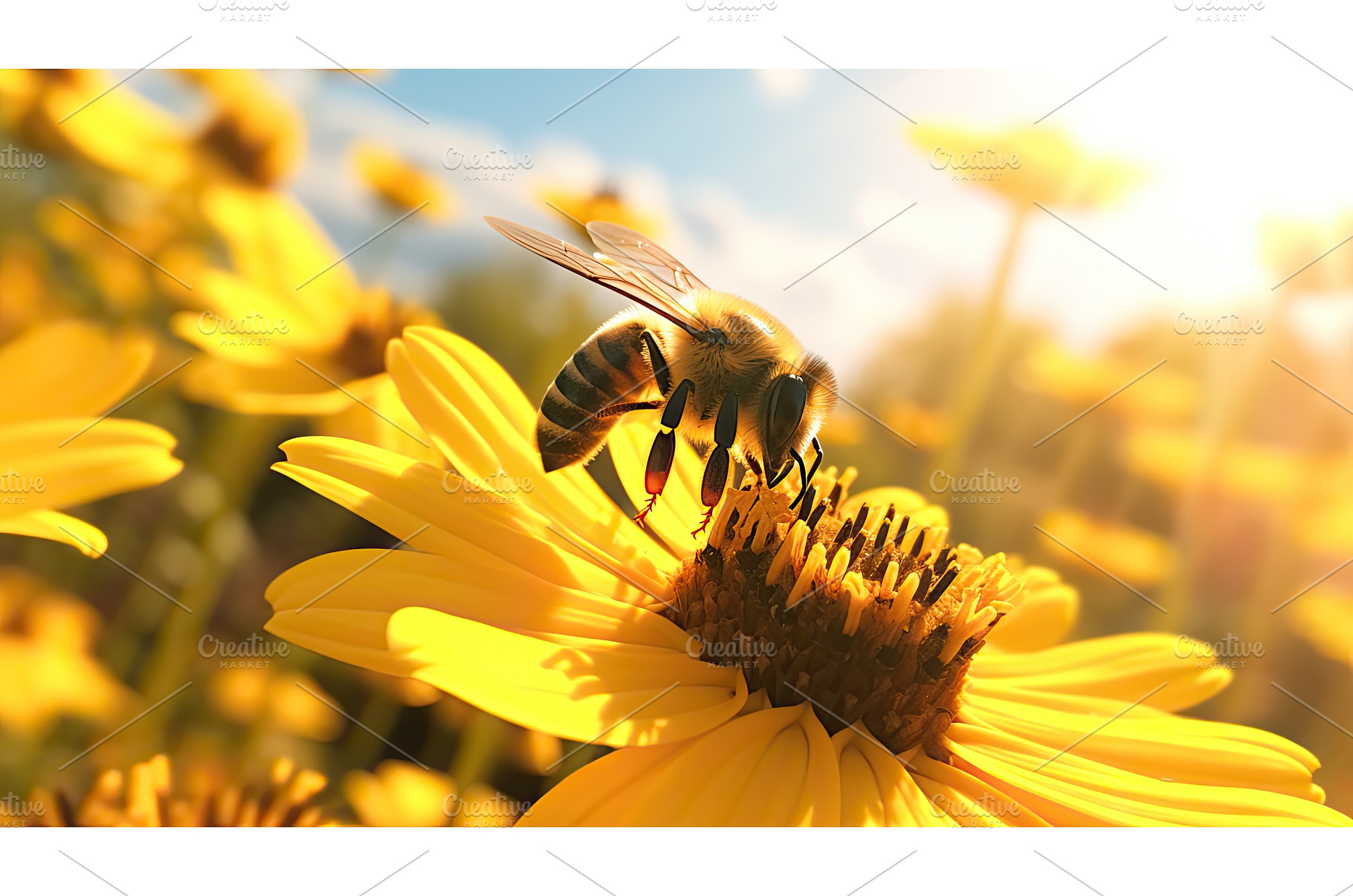 nectar vibrant yellow background ai, an Animal Photo by pikepicture
