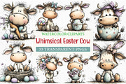 Whimsical Easter Cow Clipart Png, an Illustration by Craft Nest (Thumbnail 1 of 9)