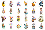 Whimsical Easter Old Lady Clipart, an Illustration by designcity5 (Thumbnail 2 of 5)