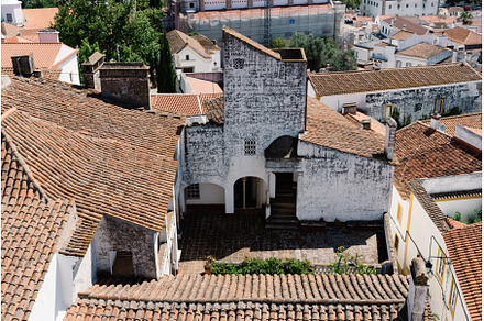 Cityscape of Evora with typical
