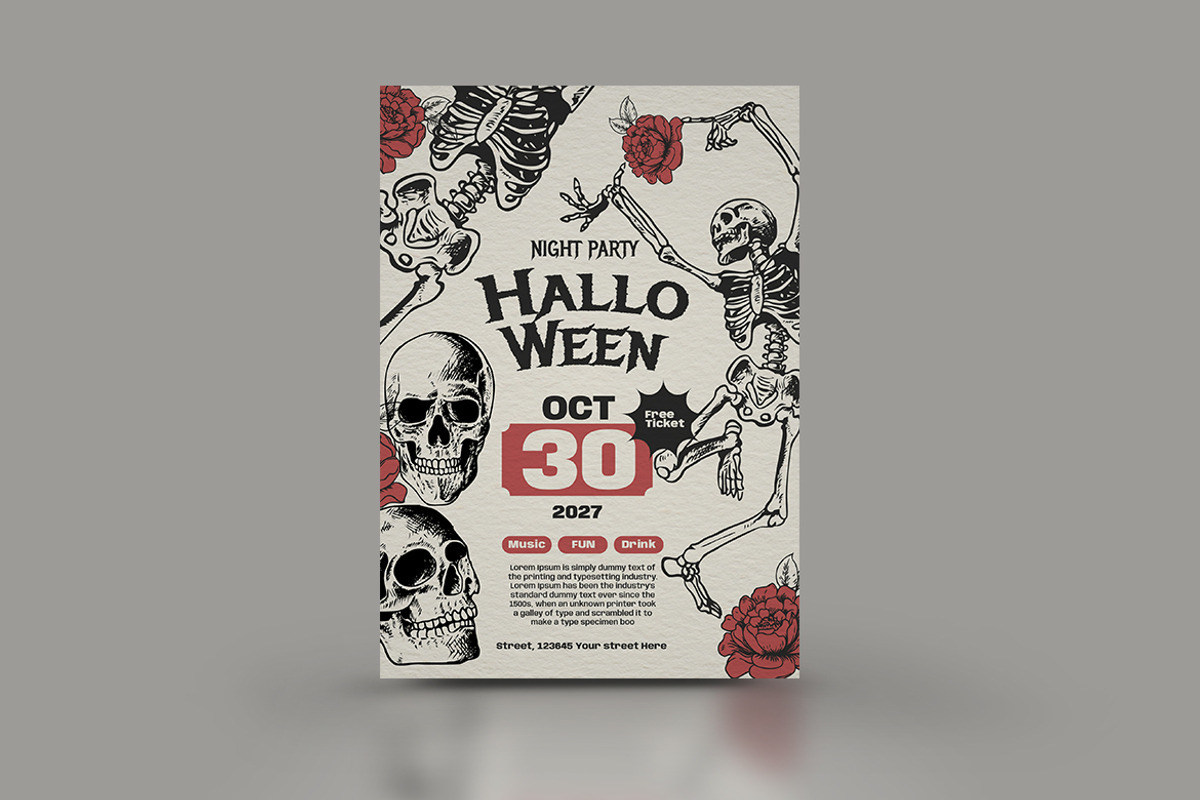 Poster Halloween Design Template, a Poster Template by MaikoHatta (Photo 7 of 11)