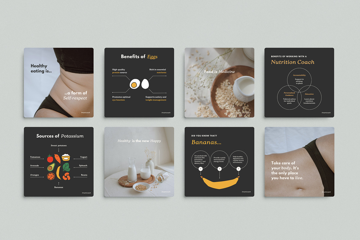 Nutrition Coach Instagram Template, a Social Media Template by Chewie Co (Photo 3 of 11)
