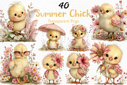 Whimsical Summer Chick Clipart, an Illustration by Craft Nest (Thumbnail 1 of 12)