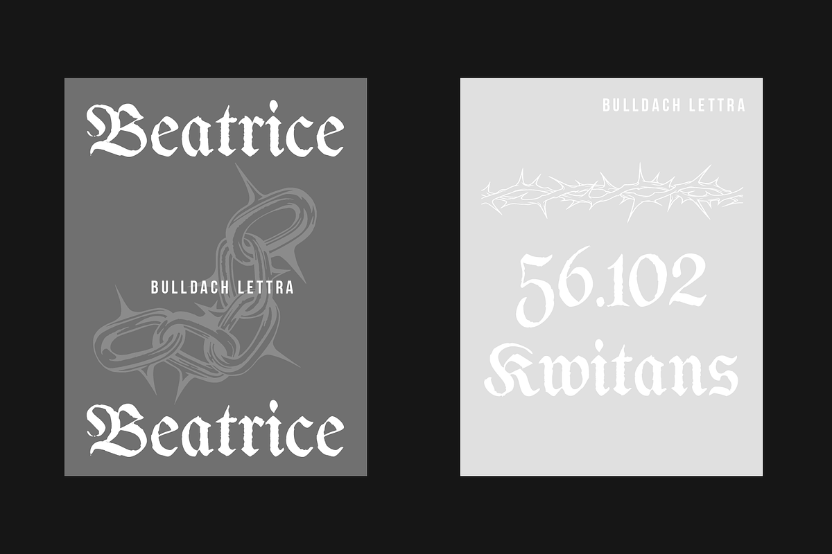 Bulldach Lettra | Blackletter Gothic, a Blackletter Font by Jolicia Type (Photo 3 of 12)