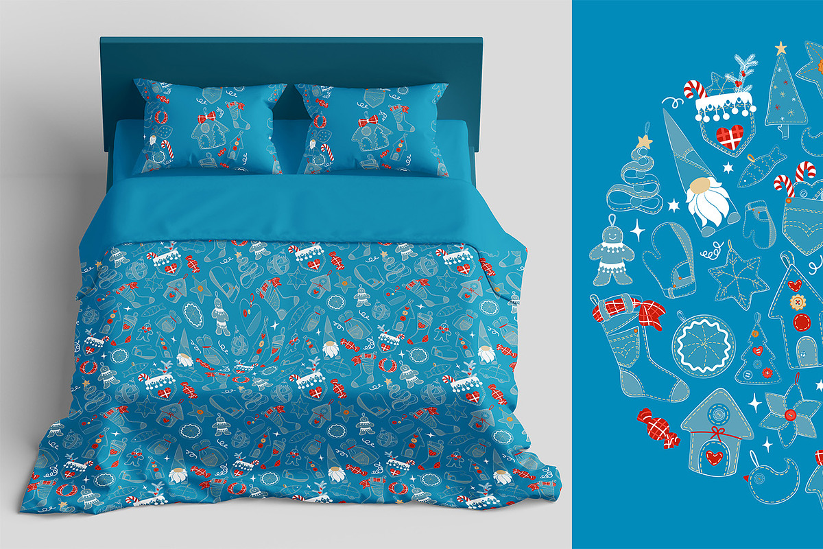 Christmas Denim Vector Collection, a Seasonal Illustration by YuNa (Photo 7 of 8)