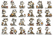 Cat And Bird Christmas Clipart, an Illustration by Daily.Designs (Thumbnail 4 of 5)