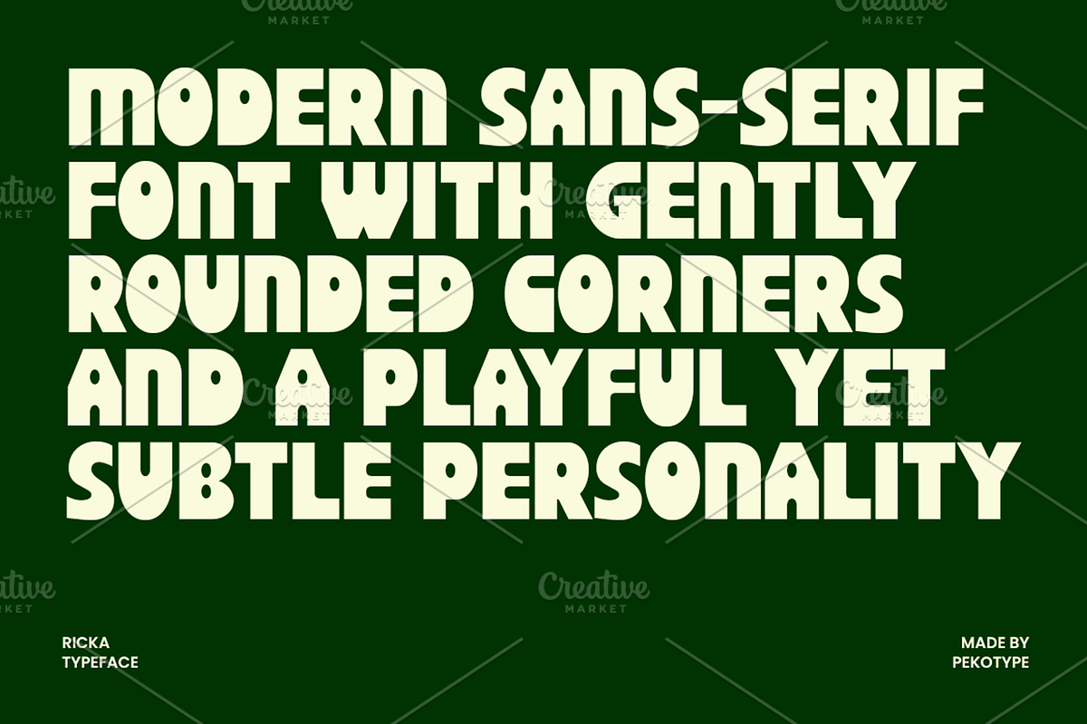 Ricka - Bold Sans Display Font, a Sans Serif Font by Pekotype (Photo 2 of 15)