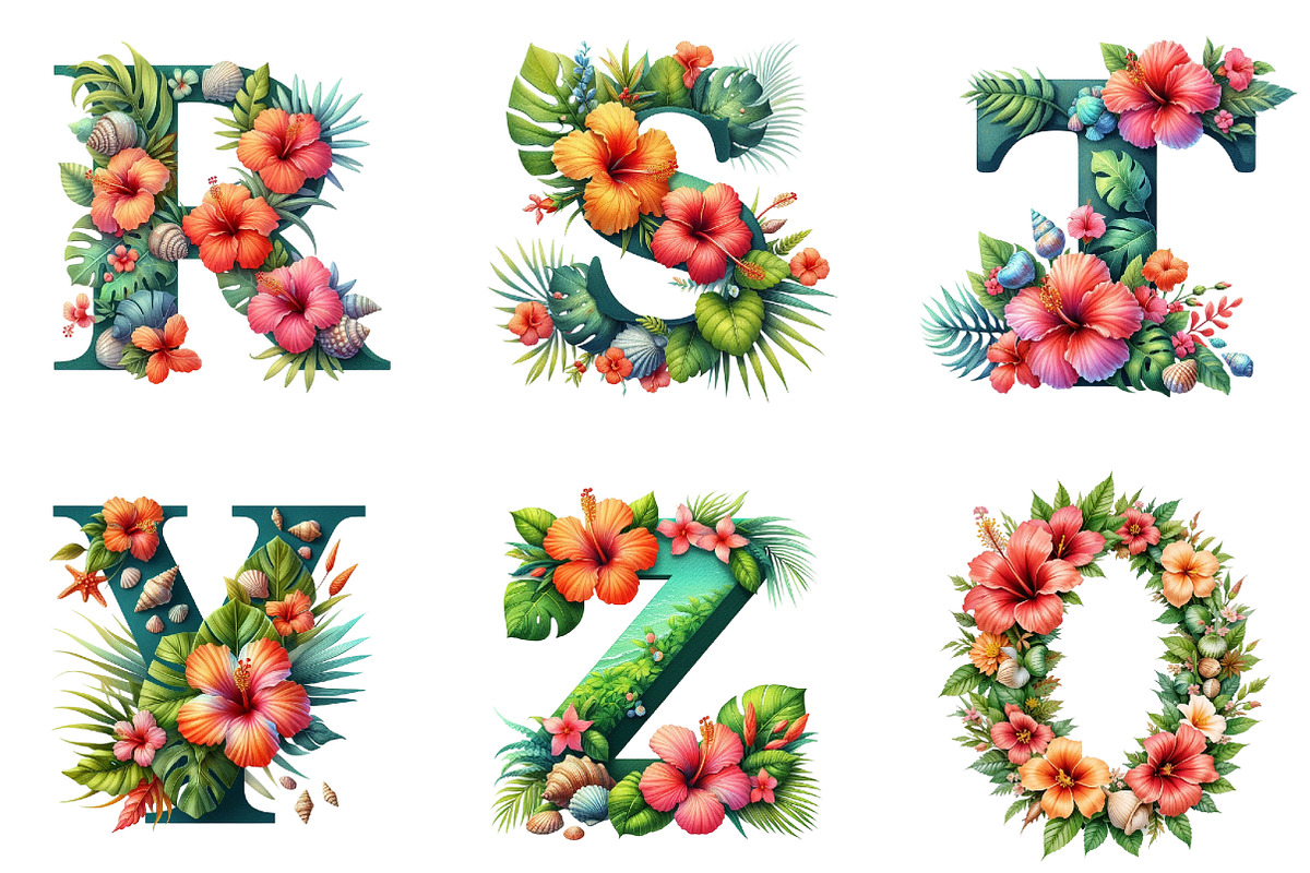 Summer Alphabet Clipart Bundle, an Illustration by DreamArtGraphic (Photo 3 of 4)
