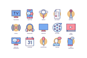 Communication & Media Round Icons, an Outline Icon by Flat Icons (Thumbnail 4 of 6)