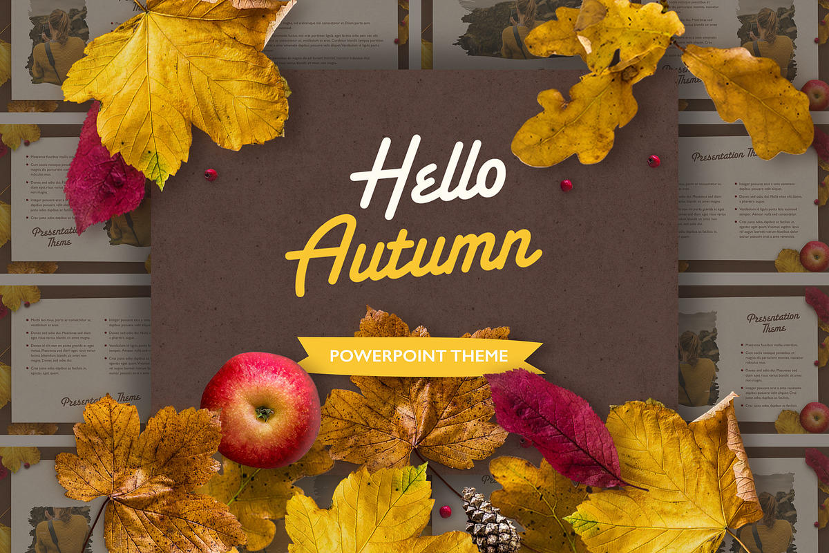 Golden Leaves PowerPoint Theme, a Presentation Template by Jumsoft (Photo 1 of 19)