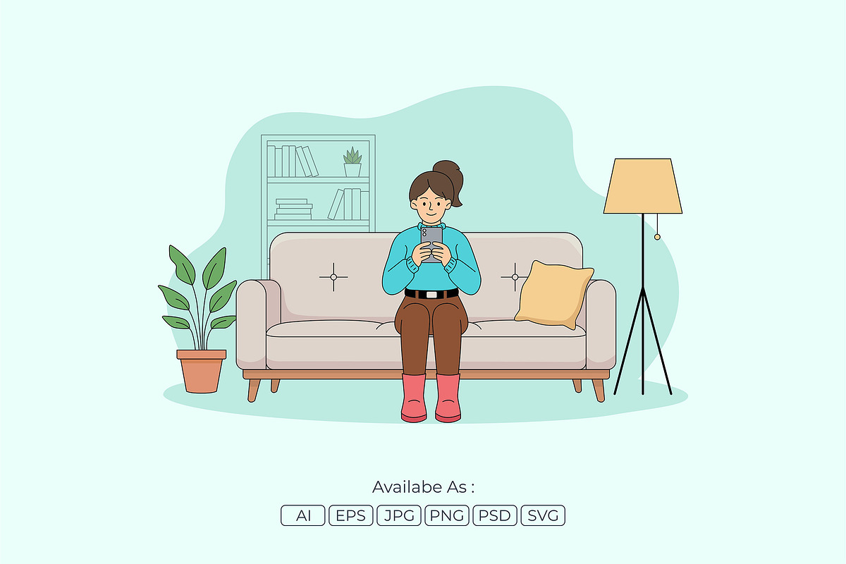 Young Woman Taking Photo Smartphone, a Person Illustration by Partikusi Design (Photo 2 of 3)