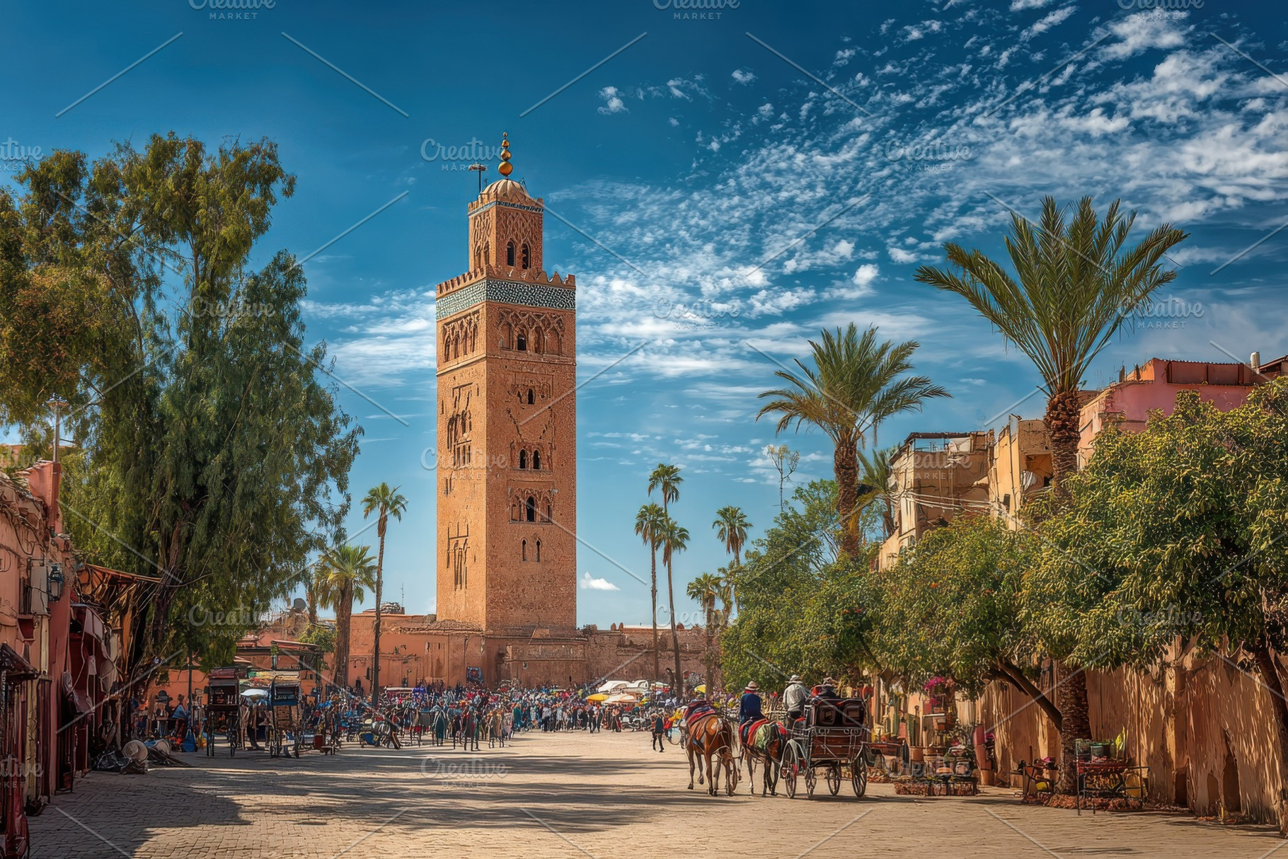 Koutoubia Mosque Marrakesh Morocco h, a Photo by Pixeness Studio