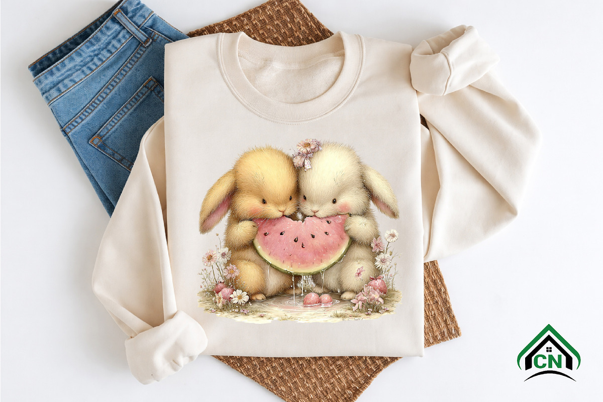 Whimsical Summer Rabbits Clipart, an Illustration by Craft Nest (Photo 10 of 12)