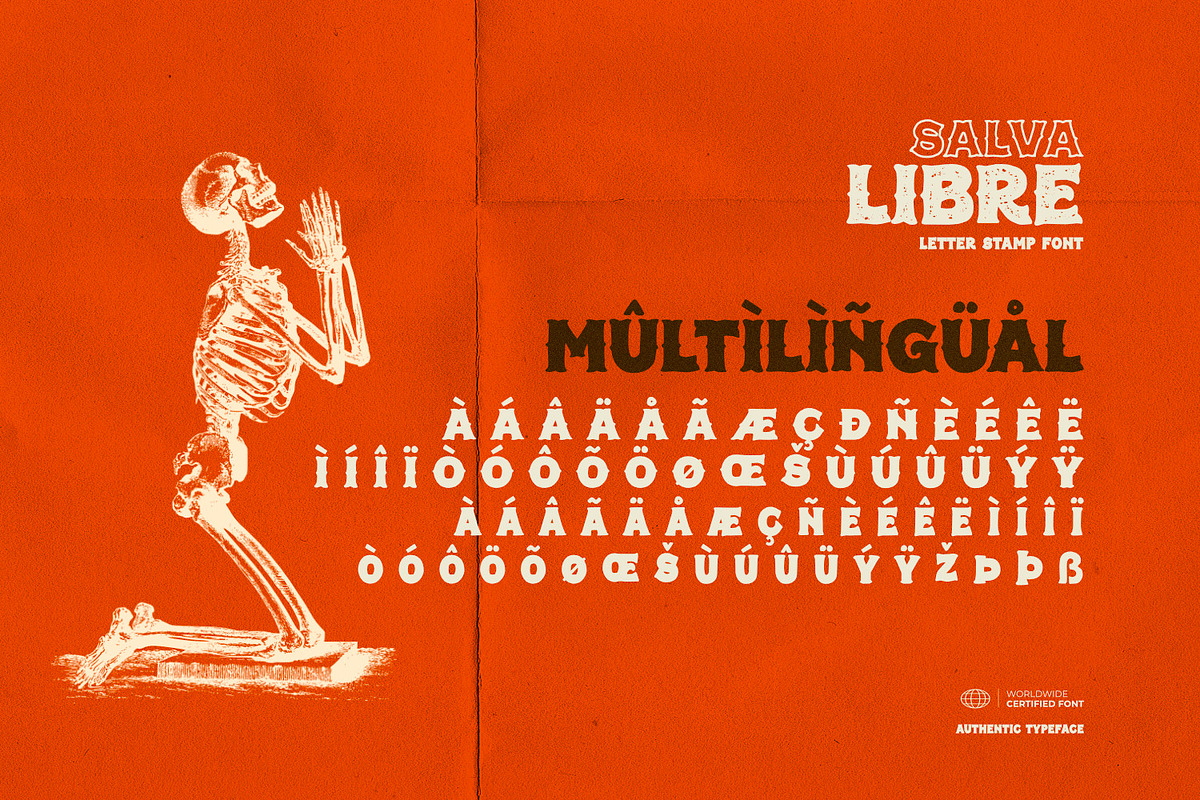 Salva Libre - Letter Stamp Font, a Serif Font by ikiiko (Photo 7 of 7)