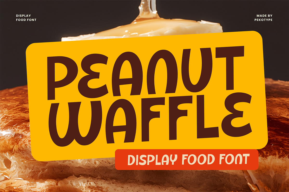 Peanut Waffle - Food Display Font, a Sans Serif Font by Pekotype (Photo 1 of 15)