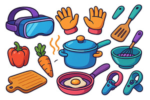 Virtual cooking tools and fresh, a Food Illustration by ZinetroN