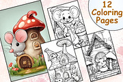 Charming Rat House Coloring Pages, an Illustration by Catchy Ideaz (Thumbnail 1 of 3)