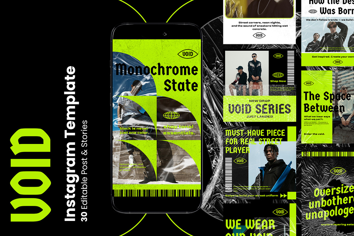 VOID Streetwear Instagram Kit, a Social Media Template by Nenjo Studio (Photo 1 of 5)