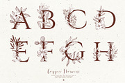 Copper Flowers with Alphabet, a Decorative Illustration by Bloomart Studio (Thumbnail 4 of 8)