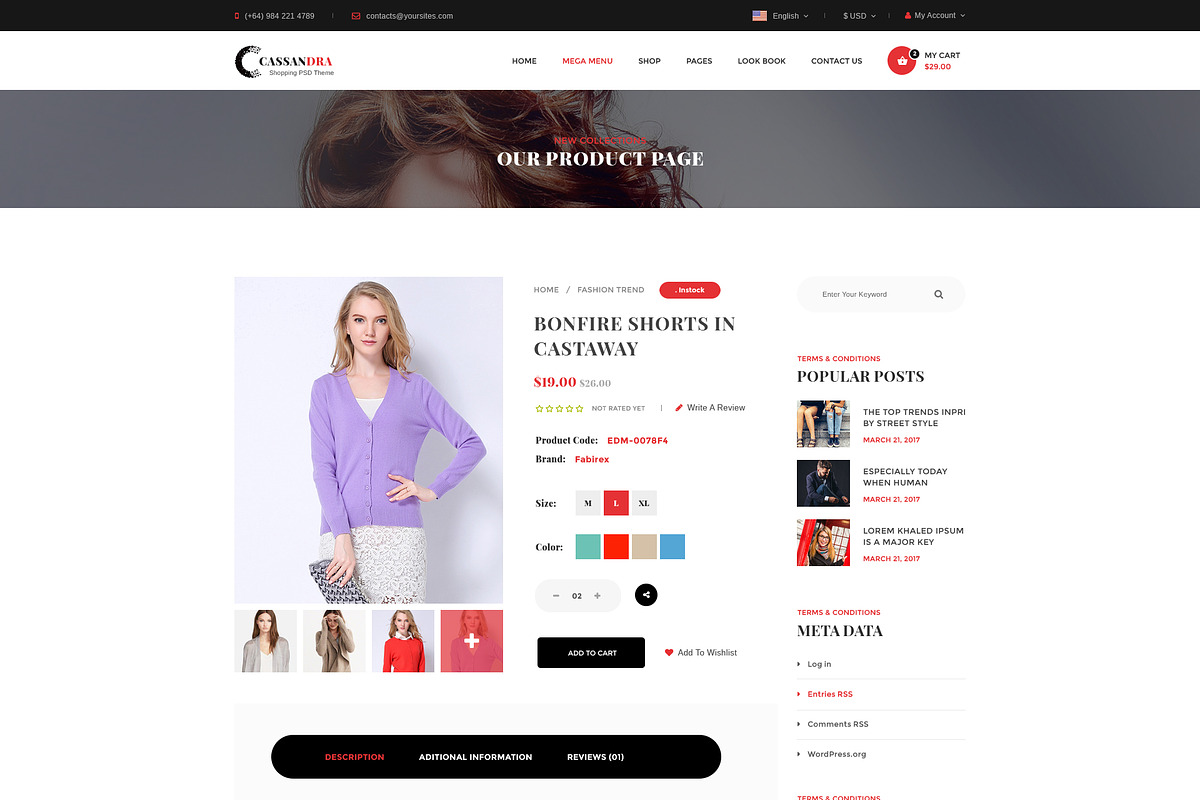 Cassandra - Fashion 2, a Websites & App Template by DigitalCenturySF (Photo 3 of 8)