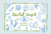Coastal Cowgirl Western Hand Drawn, a Decorative Illustration by Honey Island Studio (Thumbnail 1 of 7)