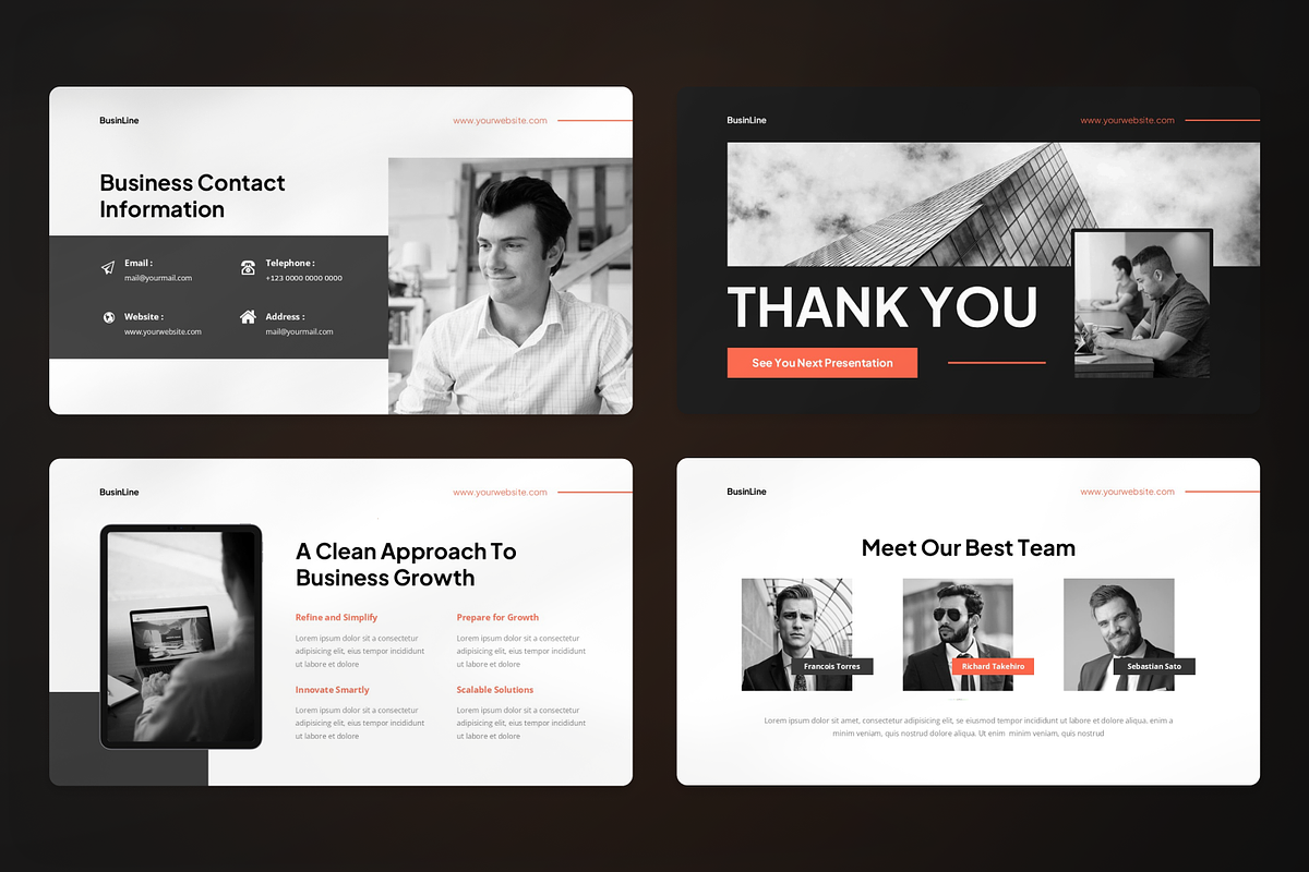 Clean Minimal Business Google Slide, a Presentation Template by SquidPixey (Photo 4 of 7)