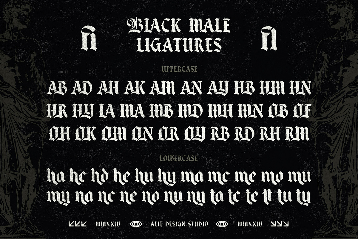 Black male Typeface, a Blackletter Font by alit design (Photo 12 of 17)
