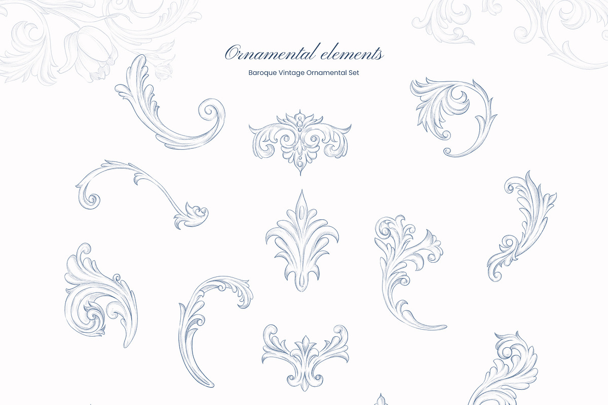 Baroque Vintage Ornamental set, a Decorative Illustration by Yuliia Lashevska (Photo 16 of 19)