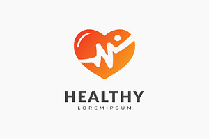 The healthy heart logo, a Branding & Logo Template by Saba Vector