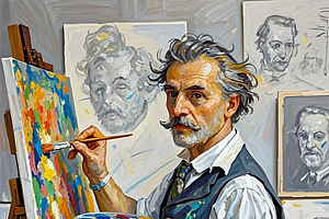 Impressionism, graffiti, sketching,