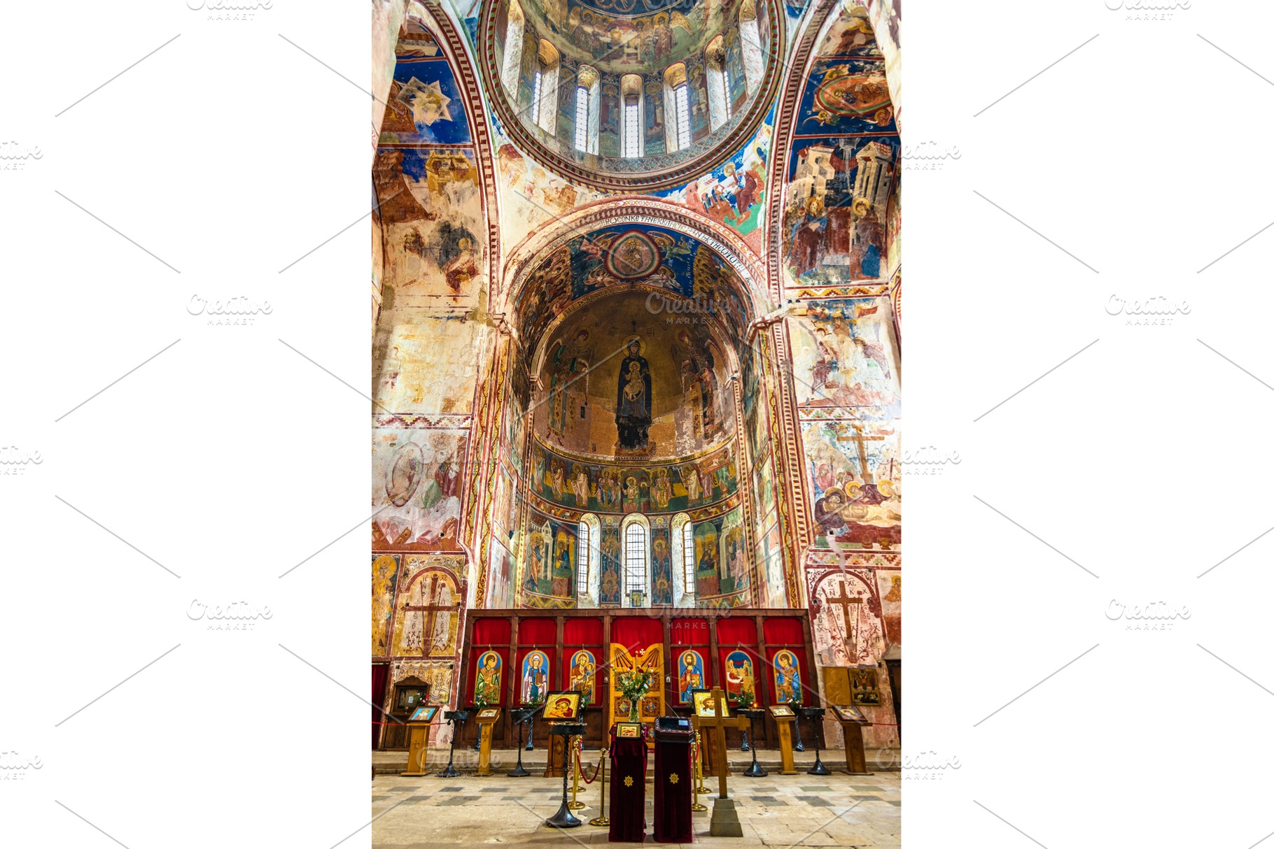 Interior of Gelati Monastery near Kutaisi. It is a medieval complex, an Architecture Photo by Leonid Andronov