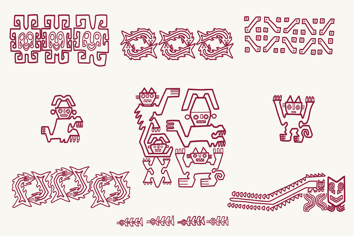 Inca Motifs Vector Bundle, an Illustration by Little Gremlin (Photo 3 of 8)