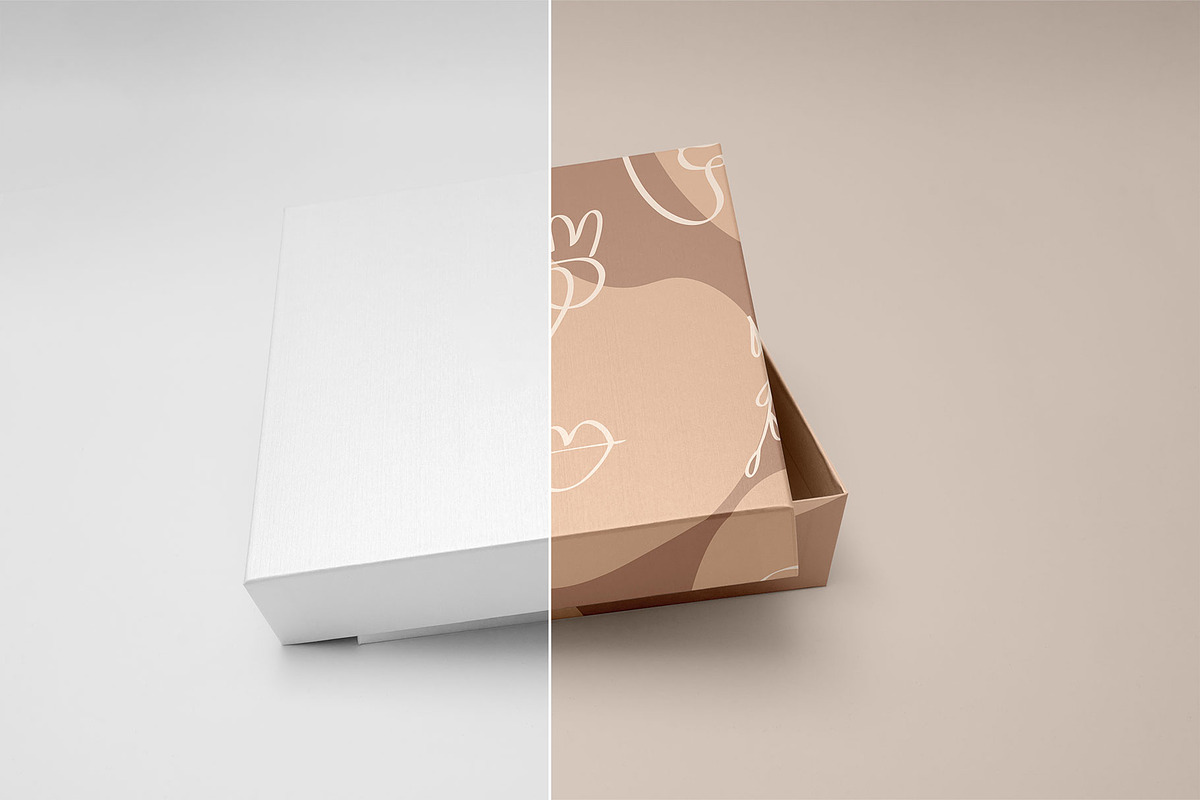 Packaging Gift Box Mockup | Layered, a Packaging Mockup by bazarova (Photo 6 of 11)