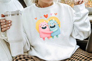 Cute Monster Valentines Clipart, an Illustration by Sublimation Artist (Thumbnail 4 of 6)