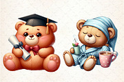 Watercolor Graduation Teddy Bear Cli, an Illustration by Libby Wishes (Thumbnail 5 of 6)