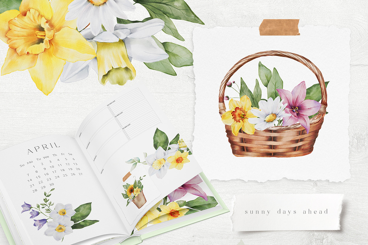 Farm Animals & Flowers Watercolour, an Animal Illustration by Busy May Studio (Photo 2 of 11)