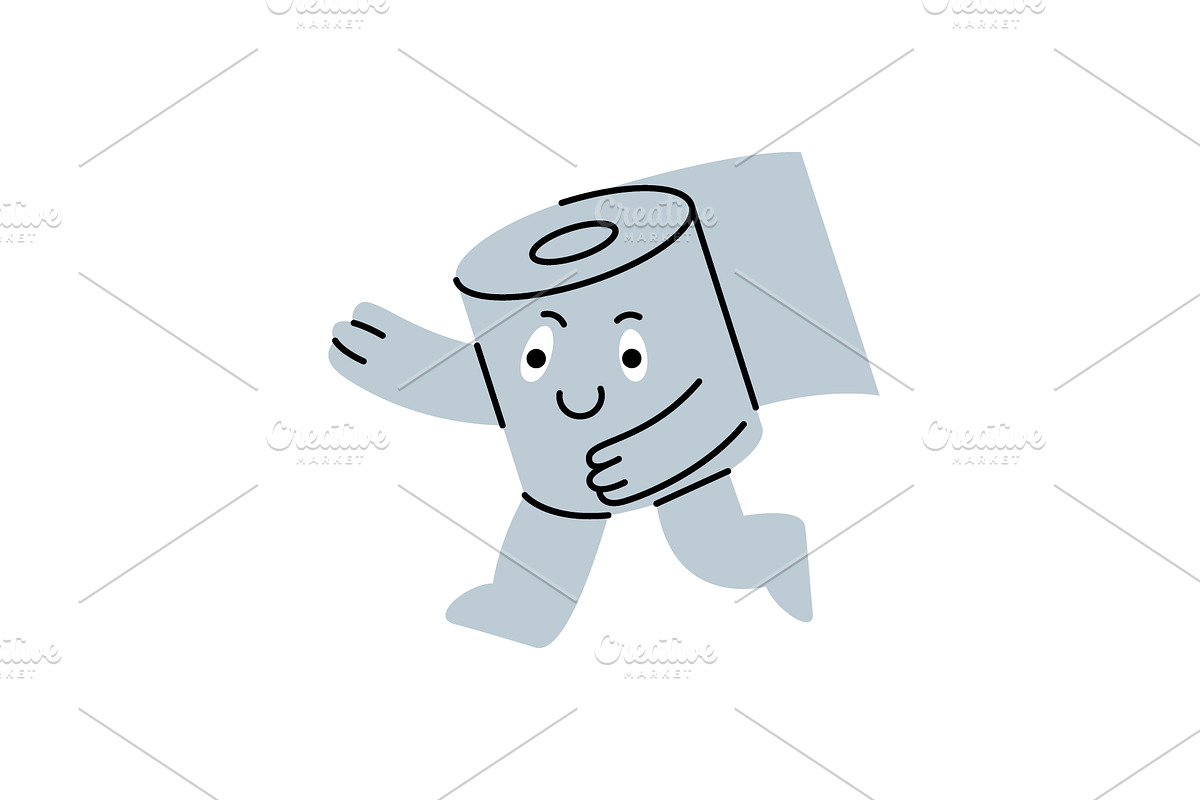 A fun and energetic toilet paper, an Object Illustration by GraphiShop