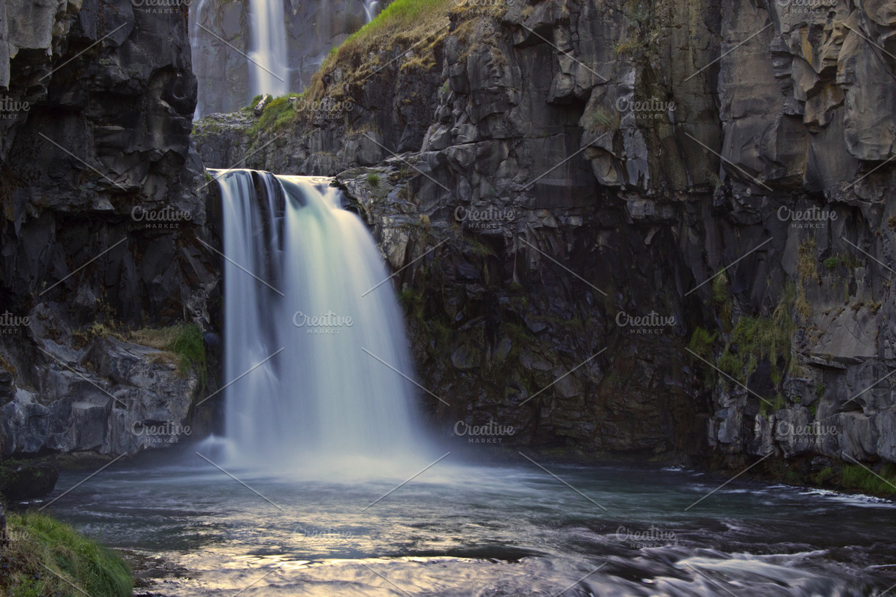 Rock waterfall containing nature, picture, and image