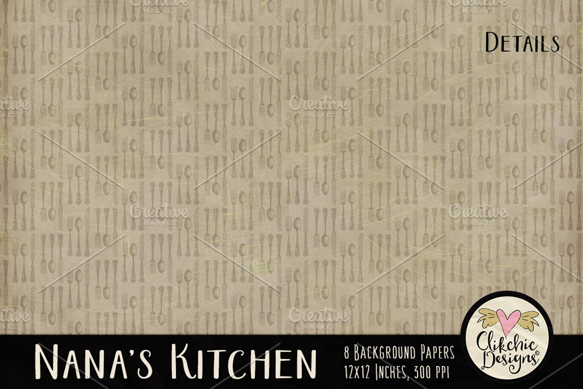 Nana's Kitchen Digital Paper Pack preview 5