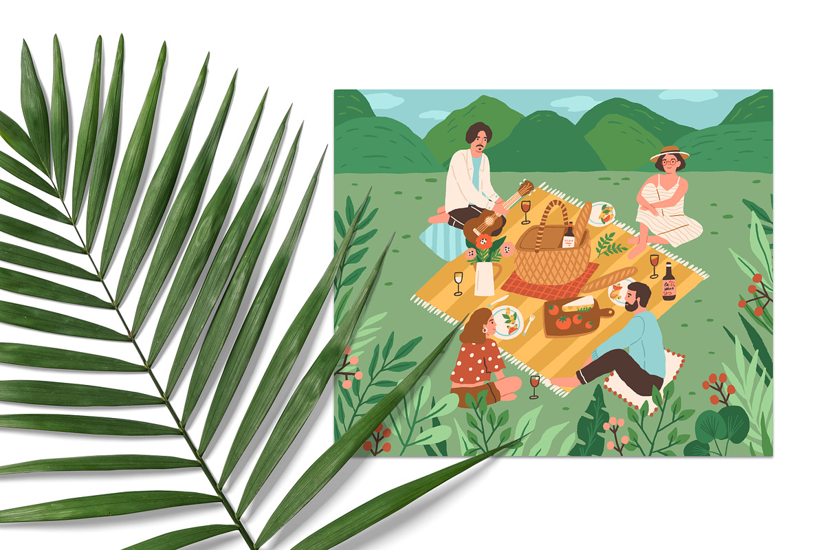 Friends at summer picnic, a Person Illustration by Good Studio (Photo 2 of 4)