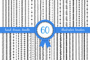 60 doodle vector pattern brushes, a Brush Add-On by Sunshine Art Shop (Thumbnail 1 of 8)